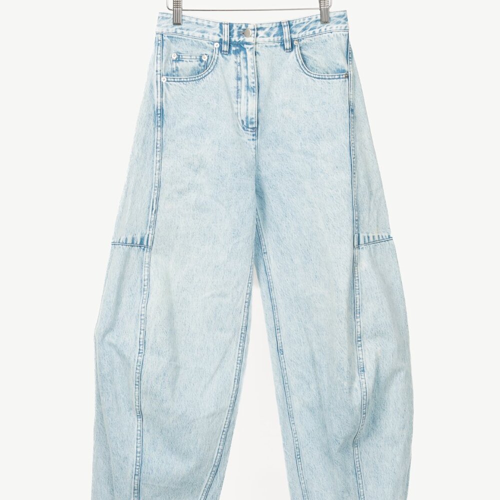 Tibi Sid Acid Iceberg Blue Wide-Leg Jeans - Picture 2 of 12